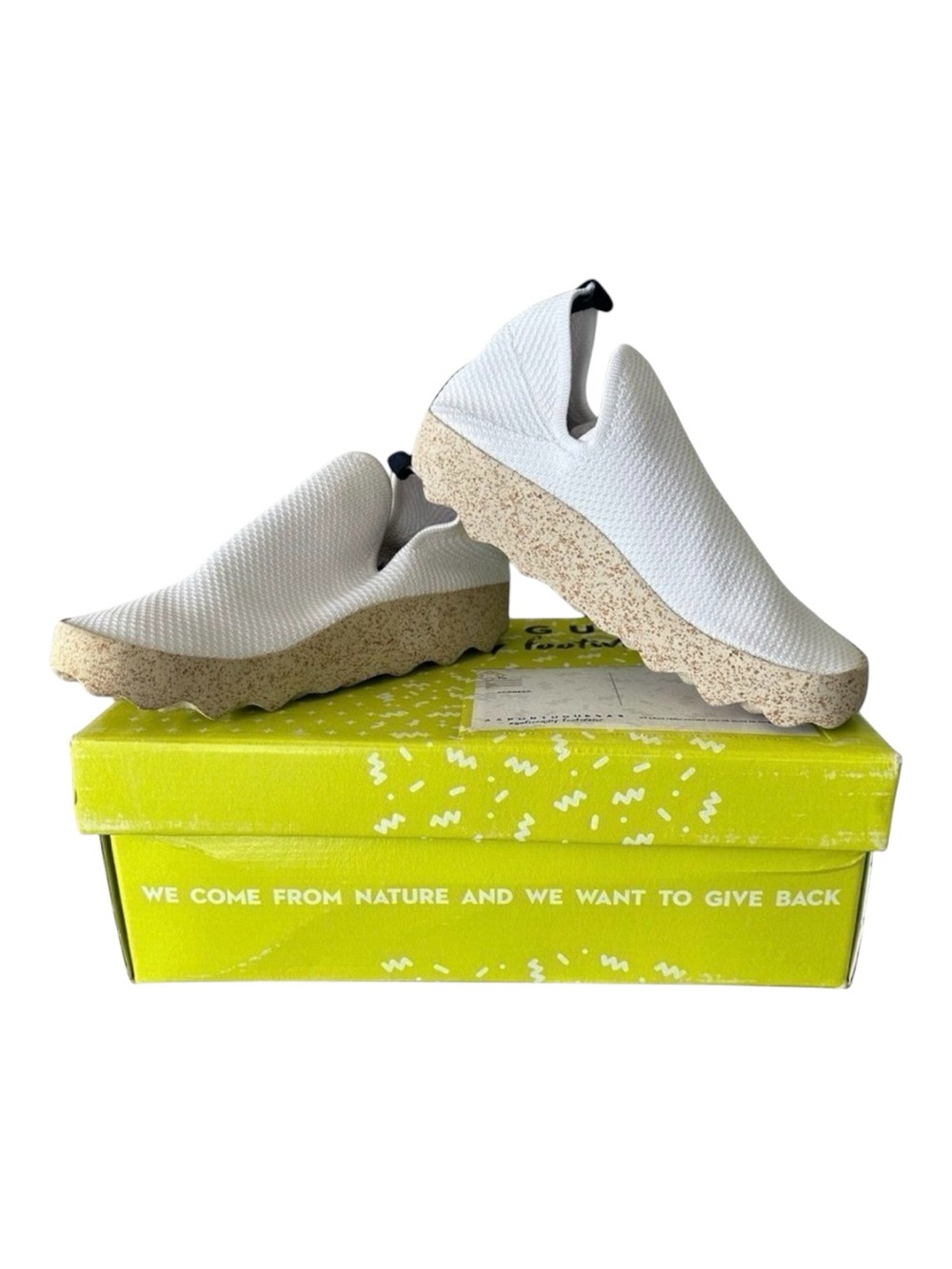 Asportuguesas Care White Cork Slip On Sneakers Eco Friendly Sz 37 6.5